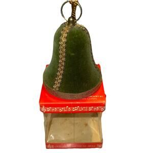 Vintage Original Musical Bell Ornament Western Germany Felt Green Deichert KG